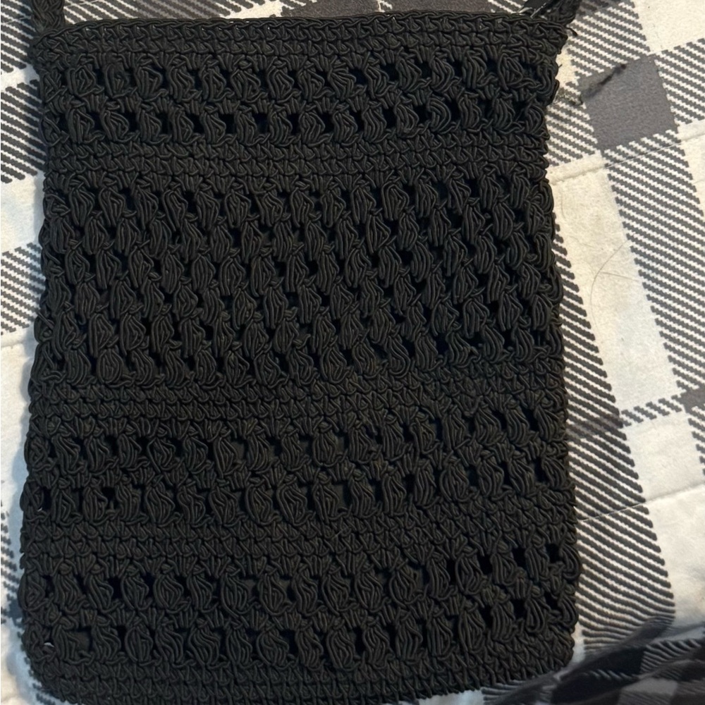 Black Crochet crossbody